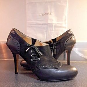 Circa Joan & David black suede booties